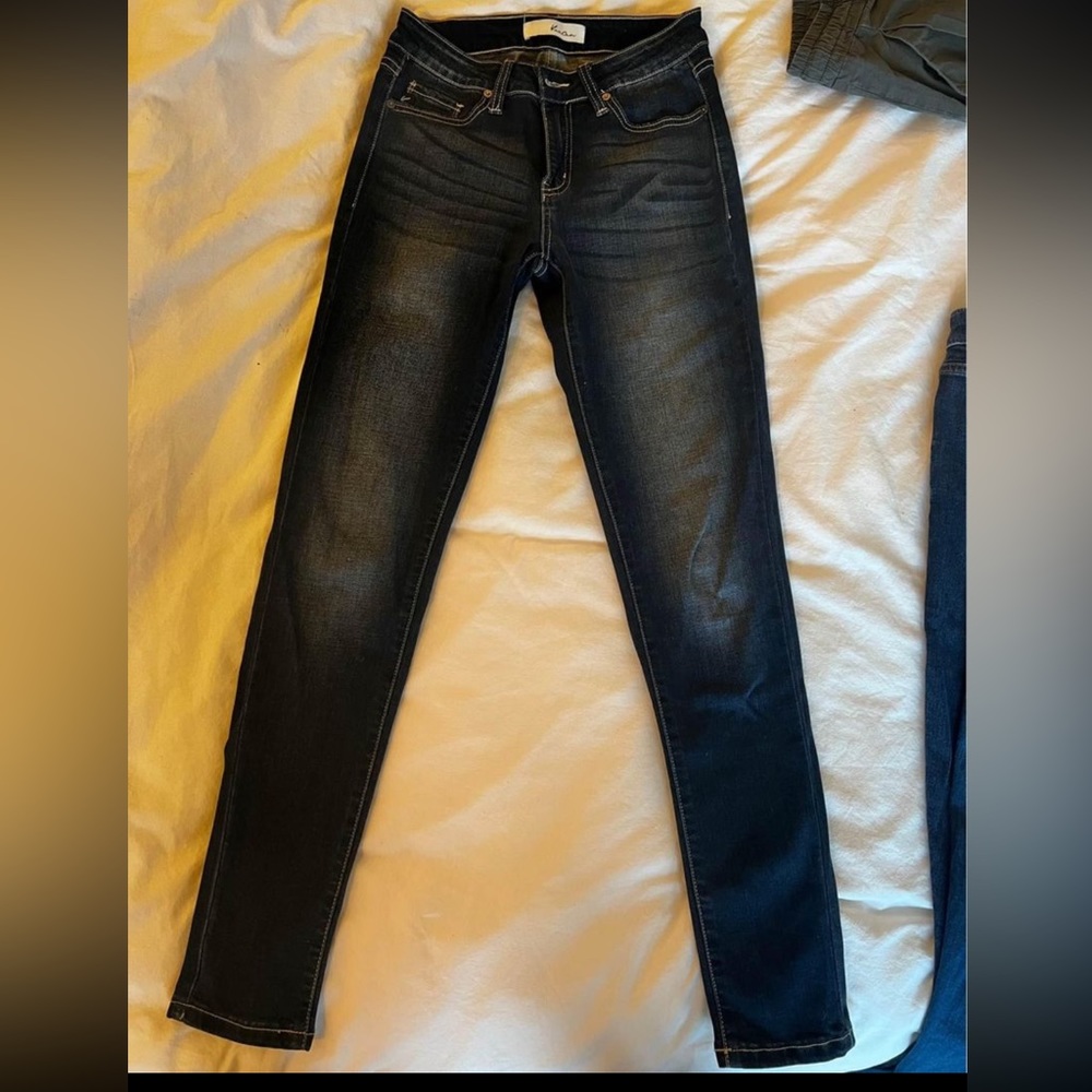 Skinny high rise and one low rise jeans sizes 27 and 26